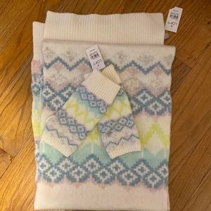 Loft scarf and mitten set